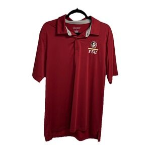 FSU Florida State Seminoles Champion Golf Polo Shirt Men's Large Maroon Stretch‎